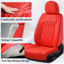 Coverado Leather Seat Covers, Car Seat Cover Front Seats, Waterproof Seat Covers, Luxury Faux Leather Car Seat Protectors, Red Car Seat Cover, Automotive Seat Covers Universal Fit for Most Cars, Red, Front