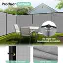 SunnyRoyal 5' x 24' Privacy Fence Screen Panel with Iron Poles Freestanding No Dig Heavy Duty Windscreen Mesh Fabric Temporary Dog Fencing for Outdoor Backyard Patio Garden (Light Gray)