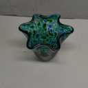 Hand Blown Glass vase, Green Wide-Mouth Petal-Shaped vase, Modern Glass Art Decoration, Ideal for Living Rooms, Kitchens, Weddings, Dining Tables, and Office Centerpiece Floral Arrangements. (C1)