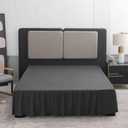 Black Bed Skirt Queen Size Ruffled Bed Skirt with Split Corners, Queen Bed Skirt 14 Inch Drop, TSUTOMI Queen Size Bed Skirt Black for Ruffled Bed Skirt with Split Corners, Bed Skirts Queen Size