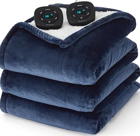 Bedsure Electric Blanket Queen Size Dual Control Heated Blanket Queen with 10 Heat Settings, Thick Heating Blanket with 10 Time Settings, Fast Heating Quilted Blanket (84x90 inches)
