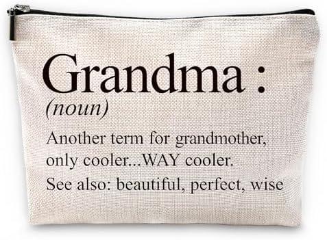 Sufamb Grandma Gifts Makeup Bag, Best Grandmother Gifts for Mother's Day Birthday from Grandkids Cosmetic Bags, Gift for Grandma Portable Small Toiletry Bag Zipper Makeup Pouch 2 Pack