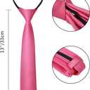Alizeal Boys Solid Color Pre-tied 2.4'' Zipper Skinny Neckties for Kids (Pink)