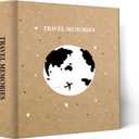 Holoary Photo Album 4x6 200 Photos 2 Pictures Per Page, 200 Pockets 4x6 Inches with Writing Space, Kraft Paper Cover Travel Design World Map Adventure Vacation Travel Photo Album