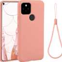 ABITKU Compatible with Google Pixel 4A 5G Case,Slim Silicone Gel Rubber Case Cover (with Microfiber Lining) Full Body Shockproof Design for Google Pixel 4A 5G 6.2 INCH (Pink)