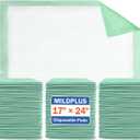 MILDPLUS Disposable Underpads 17"×24"(100 pcs) Light Absorbent Bed Pads Small Chucks Pads for Kids, Puppy, Cat and Tioilet