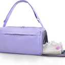 Gym Bag for Women with Shoe Compartment Sports Duffle Bag Men with Wet Pocket and Bottle Pocket Lightweight for Travel Workout, Purple