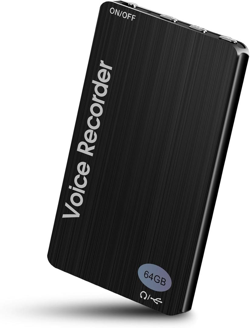 USB Voice Recorder with Microphone and Headphone Output for Home Use