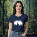 Hiking Shirts Women Nature T-Shirt Outdoor Camping Tee Tops (Blue, M)