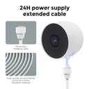 Power Cable Compatible with Google Nest Cam Power Cable 23FT Weatherproof Charging Cord with Power Adapter for Nest Cam Outdoor/Indoor (Battery 2nd Gen) - 5V 2A Outdoor Charger Cable