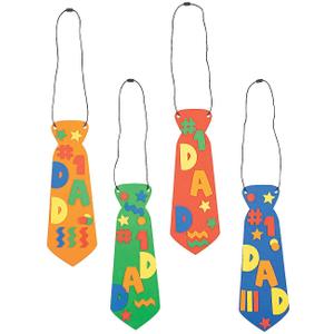 Fun Express Father's Day Necktie Craft Kit - Makes 12 - DIY Craft Gifts for Kids