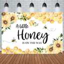 5x3ft Honey Baby Shower Backdrop a Little Honey is on The Way Sunflower Sweet Honeybee Photography Background Gender Reveal Party Decoration Photo Booth Studio Props Cake Table Banner
