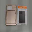 for iPhone 15 Pro Case Wallet with Card Holder (4-5 Cards) & Slide Lens Cover & Kickstand, Military Grade Drop Protection Rugged Shockproof Protective Case for iPhone 15 Pro 5G, Rose Gold