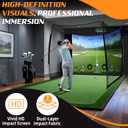 Joloofu Golf Net, 11x8ft Spacious Golf Practice Hitting Net for Simulator | Heavy Duty Golf Simulator Net with HD Impact Screen and Target Cloth for Swing Driving, Home Backyard Garage Indoor Outdoor