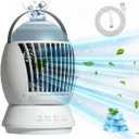 Portable Air Conditioners, Mini Oscillating Air Cooler, Waterproof motor, 3 Wind Speed, 3 Stage Spray, Personal Mini Air Cooling Fan for Room Car Office