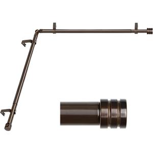 Heavy Duty Corner Window Curtain Rods 36 to 72 Inch, HOTOZON 1 Inch Telescoping Single Drapery Rod, Antique Bronze, End Cap Finials
