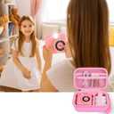 Kids Instant Print Camera Case for ESOXOFFORE Digital Video Cameras with 3 Rolls Paper Refill, Toddler Film Camera Storage Holder Bag with Mesh Pocket for Thermal Paper Accessories (Box Only) - Pink