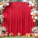 10x10ft Red Backdrop Curtains for Wedding Parties Wrinkle Free Photo Backdrop Drapes for Photography Birthday Baby Shower Soft Fabric Party Backgournd for Photoshoot 5x10ft, 2 Panels