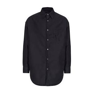 Womens The Linen Relaxed Shirt Button Down Black  Small