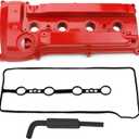 MITZONE Aluminum Engine Valve Cover with Tube & Gasket Compatible with 2001-2015 Toyota Camry Corolla RAV4 Highlander Solara Matrix Scion tC xB 2.4L Replace 11201-28014 11201-28033 (Red(Upgrade Aluminum))