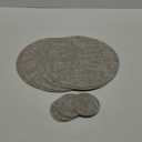 13-Inch Faux Leather Round Placemats Set of 6, Waterproof Anti-Slip Dual Sided Place mats, Heat Resistant Washable Table Mats with Coaster, Suitable for Indoor & Outdoor (6, Black Light Gray)