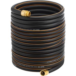 Giraffe Hybrid Garden Hose 5/8" x 100ft, Custom Length, NO Kink, Flexible, Leakproof Hose with Male to Female Fittings, 600 Burst PSI (Black and Orange)