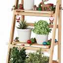 IDZO 4 Tier Wooden Ladder Shelf 44 In Bookcase Ladder Shelf Storage Shelves Rack Shelf Unit For Office And Home 44 x 16.5 Inches Natural