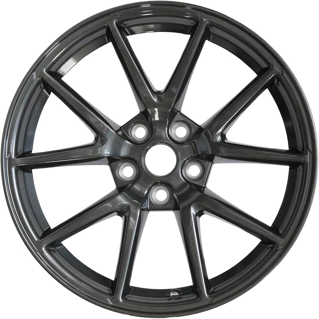 New Single 18 x 8.5 Inch 18 Inch 18" Dark Charcoal Premium Aluminum Alloy Wheel Rim Fits for Tesla Model 3 2017 2018 2019 2020 2021 2022 2023, 96276, OEM Design Replacement Rim, ALY96276U35N