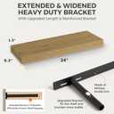 Acovy 24 Inch Floating Shelves, 3D Textured Wood Grain, 24"x9.25"x1.5" Inch Deep Floating Shelves for Wall, Wooden Shelves for Bathroom, Bedroom, Living Room, Natural, 2 Pieces, 24"x9.25"-2pcs