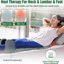 Full Body Massage Mat with Heat, Vibration Massage Pad with Detachable Shiatsu Neck Massager & Foot Massager, Inflatable Head Pillow and Lumbar Pillow, 10 Vibration Motors 3 Timers Gift for Parents