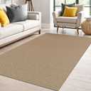IOHOUZE Washable Area Rug 4x6 Non Slip Rubber Backed Woven Indoor Outdoor Rugs for Entryway Bedroom Rug Kitchen Floor Throw Carpet for Entrance Living Room, Orange/Tan/Brown