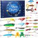 Arrowbash 2025 Advent Calendar Fishing Christmas Countdown, 24 Days Fishing Lures Bait Set Surprises, Gear Advent Calendar for Lovers Fisher Adult Men Teen