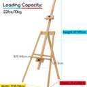 MEEDEN Art Easel Stand for Painting - Beech Wood Adjustable Easel Painting Holds Canvas up to 43" - Wooden Artist Easel for Adults Paint Wedding Sign Poster Display - Natural