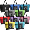 Paterr 10 Pcs Christian Tote Bags Bulk with Pocket Zipper for Women Religious Gifts Bags for Church Bible Study(Colorful,Simple)