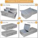 punemi Under Bed Storage With Lids, 2 Pack Large Underbed Storage Containers Clothes W/ 3 Handles, Foldable Low Profile Stackable Drawer Organizer Bins Box for Blanket Shoe Bedroom, 31.1*15.7*6inch