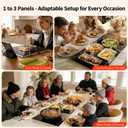 ODSD Food Warmers for Parties Buffet, 47"x15" Extra-Long Warming Mat for Food3-in-1 Electric Warming Tray with Independent Temp Control, Multi-Surface Protection (Not for Glass), Black