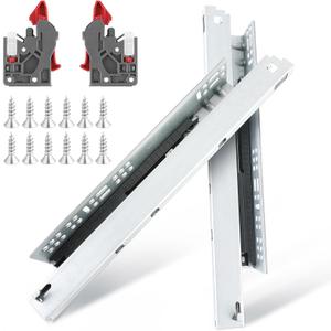 6 Pair of 18 Inch Soft Close Undermount Bottom Mount Drawer Slides 100lb Load Capacity Full Extension Concealed Drawer Glides Rails