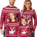 Ugly Christmas Sweaters for Women Men Kids 2024 Family Matching Christmas Sweater Funny Xmas Holiday Knit Pullover (XX-Large, Red)