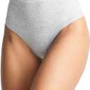 Yummie Women's Cotton Seamless Shapewear Thong (Large-X-Large, Heather Grey)