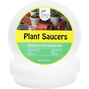 8 Pack of 9 Clear Plant Saucer Drip Trays, Plant Tray for Indoor and Outdoor Plants, Thicker & Sturdier & Durable Plastic Plant Saucers Plant Accessories Indoor