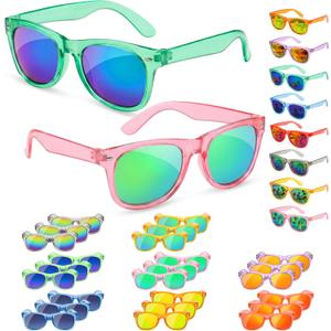 Froman Kids Sunglasses Bulk - Party Favors for Boys Girls Ages 3-8, Neon Colors with UV 400 Protection