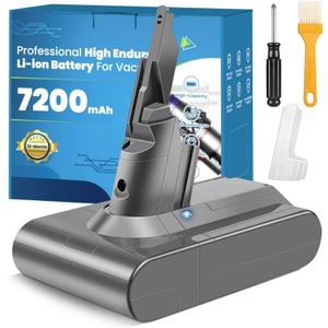 Replacement for Dyson V7 Battery, 7200mAh Upgraded 25.2V High Capacity Battery for Dyson SV11 V7 Motorhead V7 Animal V7 Mattress V7 Extra V7 Trigger V7 Absolute V7 Allergy Vacuum Cleaner