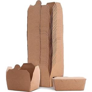 Mifoci 100 Pack Brown Take out Boxes 16.9oz Chinese Take out Food Containers, Disposable Lunch Containers, Kraft Small to Go Box for Meal, Weddings, Party, Leak and Grease Resistant, Microwaveable