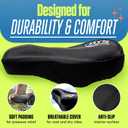 KT-Sports Exercise Bike Seat Cushion Comfort Gel Bicycle Seat Cover Padded Seat Covers for Bikes with Anti-Slip Design and Drawstring, Comfy Soft Mountain Road Bike Accessories for Men and Women