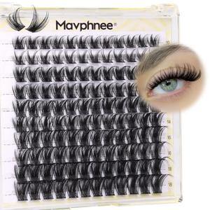 Eyelash Clusters Wispy Lash Extensions Natural Individual Lashes D-Curly Cluster Lashes 10-18MM DIY at Home Cluster Eyelash Extensions 120 Pcs Eye Lash Clusters by Mavphnee