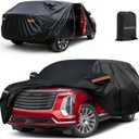 Waterproof Car Cover Custom Fit for Cadillac Escalade 2021-2025, All Weather Outdoor SUV Covers with Zipper Door, Windproof Bands Cover, for Snow Rain Sun Protect (Escalade ESV, 230 inch)