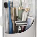 Dustproof Toothbrush Holders with Cover, Rotating Electric Toothbrush and Toothpaste Holder for Bathroom Countertop, 3 Slots Makeup Brushes Organizer, Transparent