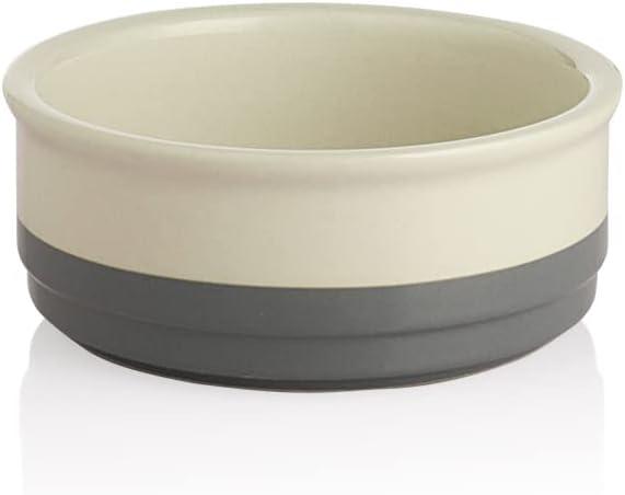 Sweejar Ceramic Dog Bowls, Dog Food Dish for Small Dogs and Cat, Heavy Duty Porcelain Pet Bowl for Canned Food and Water 17 Fl Oz Gray