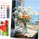 PRASIO Framed Paint by Numbers Kit for Adults Beginner, Flowers Adult Paint by Number Kits on Canvas Framed, DIY Acrylic Watercolor Oil Paint by Numbers with Frame for Gift Home Decor 16x20 Inch