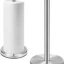 DAWNER Paper Towel Holder Countertop, Freestanding Kitchen Paper Holder Stand, One-Handed Tear, Stainless Steel, Paper Towel Dispenser with Weighted Base for Standard Towel Rolls, Brushed Nickel (13")